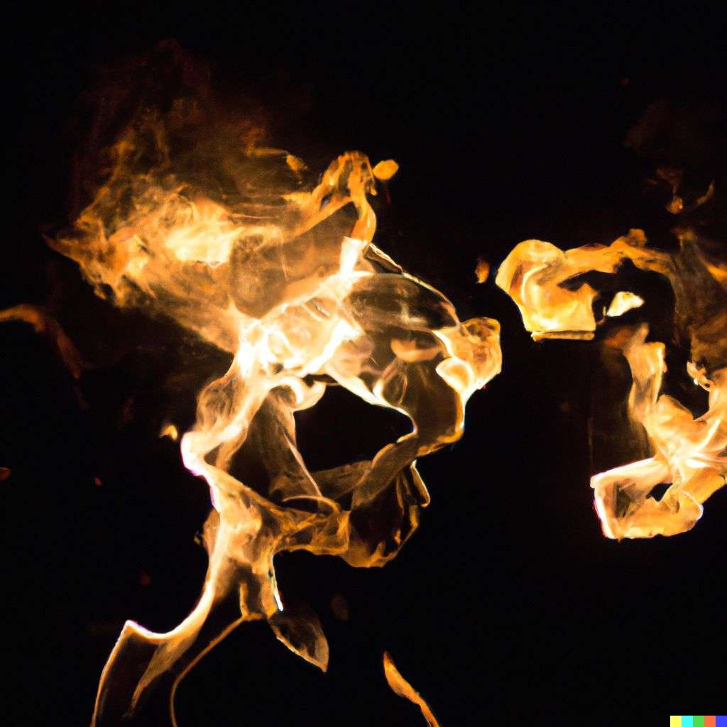 a representation of anxiety, fire art